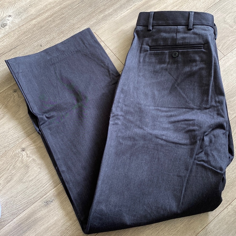 GAP straight fit flat front pant blue grey pant 38x32